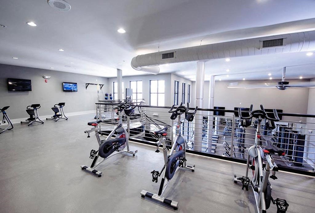 Spacious exercise bike area at Walton Riverwood, Atlanta, 30339