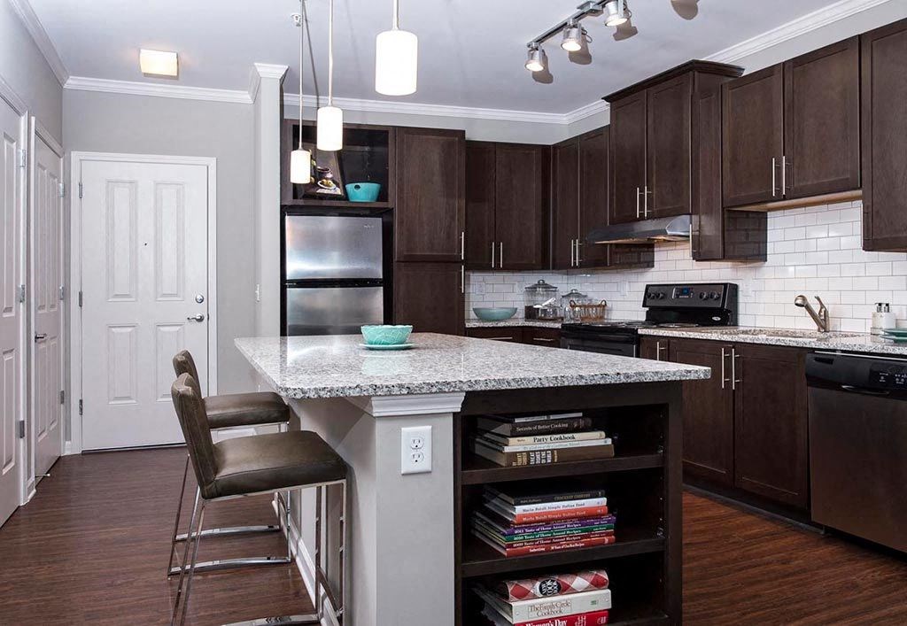 Spacious kitchen island at Walton Riverwood, Atlanta, GA