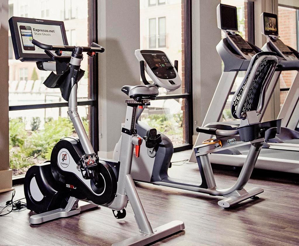 State-of-the-art exercise bikes at Walton Riverwood, Atlanta, Georgia
