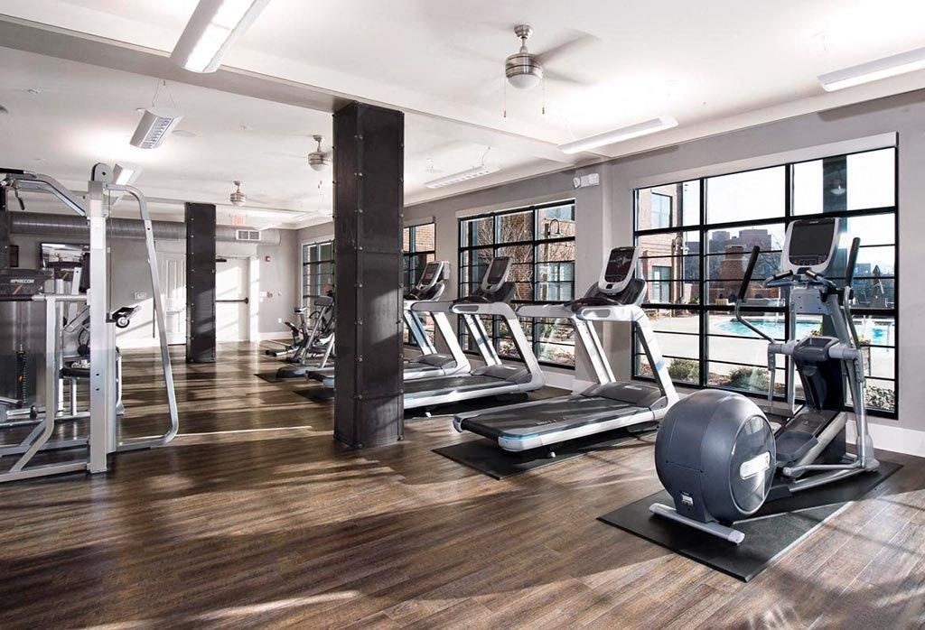 Open and airy exercise room at Westside, 790 Huff Rd. NW  Atlanta, GA 30318