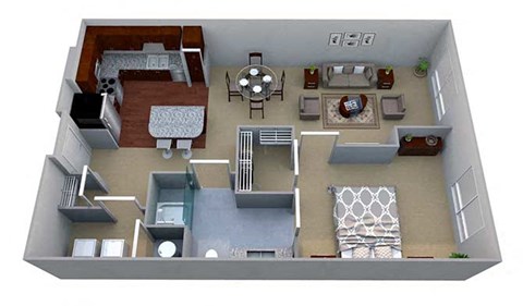 A1 Floor Plan layout at Walton Riverwood, Atlanta, GA, 30339