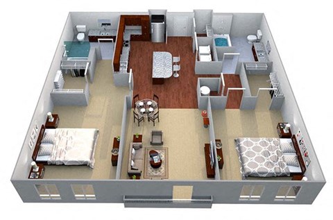 B1 Floor Plan Layout at Walton Riverwood, Atlanta
