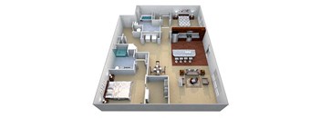 B2 Floor Plan Layout at Walton Riverwood, Georgia