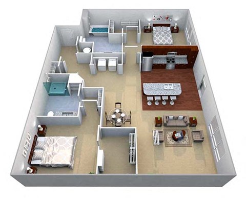 B2 Floor Plan Layout at Walton Riverwood, Georgia