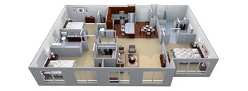 C1 Floor Plan layout at Walton Riverwood, Atlanta, GA, 30339