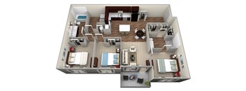 bedroom floor plan an in 3d