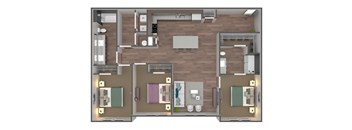 A floor plan of a house with labeled rooms.