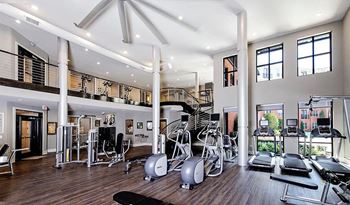 2-story fitness center at Riverwood apartments, GA 30339