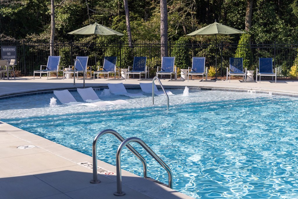 Walton Fayetteville community pool and cabana with fireplace