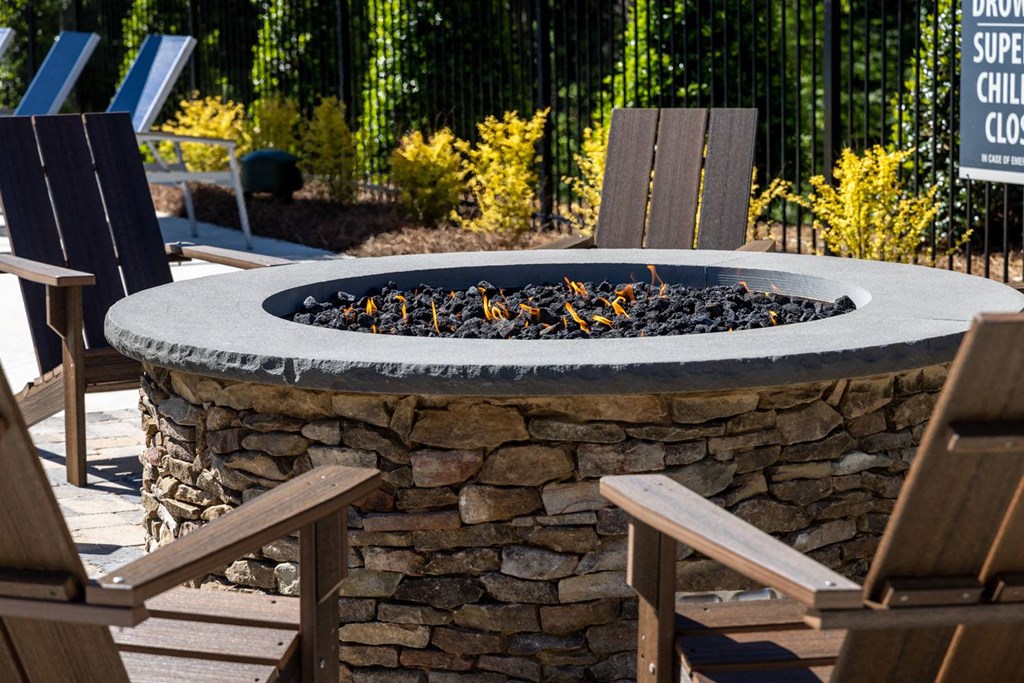 Walton Fayetteville community pool and cabana with fireplace