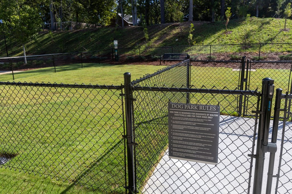 Walton Fayetteville dog park and dog waste station