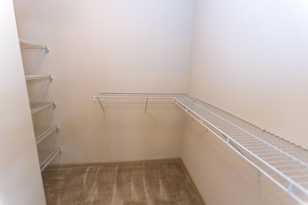 our apartments have a walk in closet with plenty of room to move around