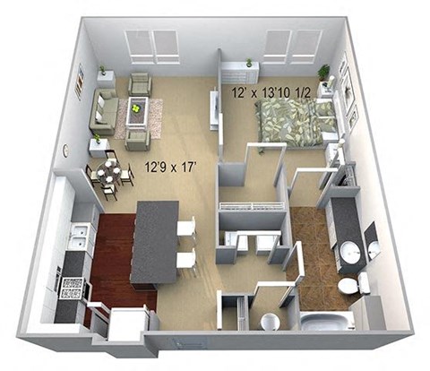 Walton Westside A1 Floor Plan at Walton Westside, Atlanta
