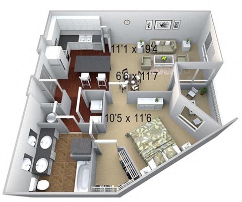 Walton Westside A5 Floor Plan at Walton Westside, Atlanta, 30318