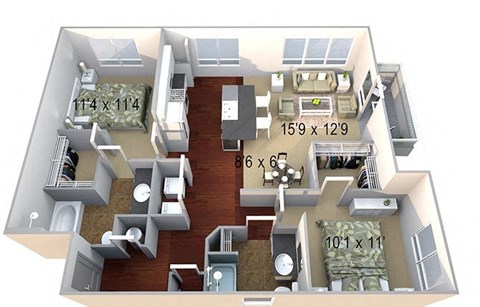 Walton Westside B2b Floor Plan at Walton Westside, Georgia, 30318
