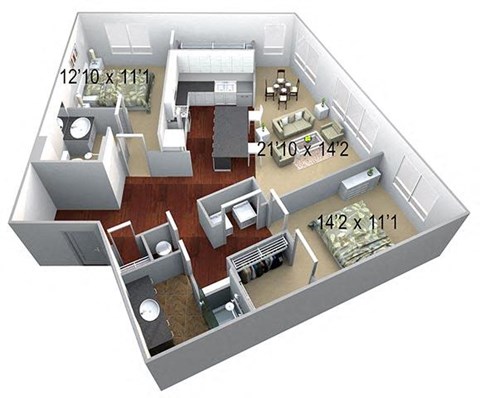 Walton Westside B4 Floor Plan at Walton Westside, Atlanta, 30318