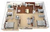 B1 2 Bed/2 Bath