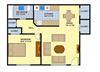 1 Bedroom 1 Bathroom Floor Plan 1 Bedroom 1 Bathroom Floor Plan at Brookwood at Ridge, Ridge, 11961
