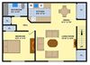 1 Bed 1 Bath Floor Plan 1 Bed 1 Bath Floor Plan at Brookwood at Ridge, Ridge, NY