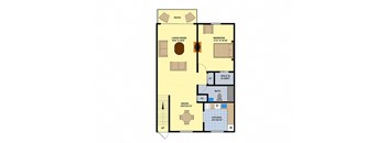 1 Bed 1 Bath Floor Plan at Brookwood at Islip, New York