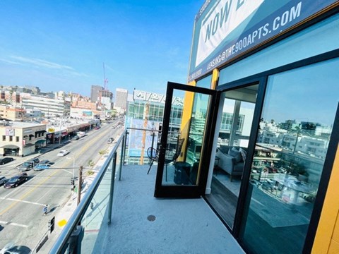 a view of the city from the top of a building