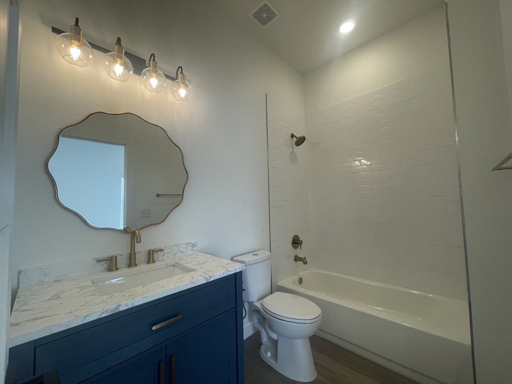 a bathroom with a sink and a toilet and a shower