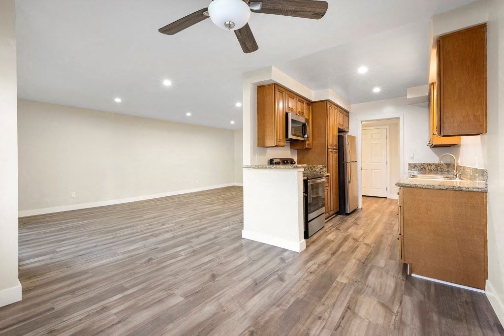 Two Bedroom Apartment Kitchen and Living Room