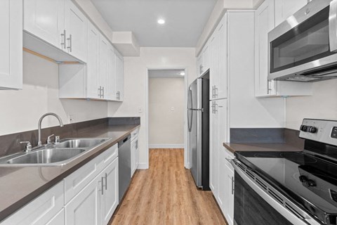 Bedroom Kitchen at White Oak Terrace Apartments, Encino, 91316