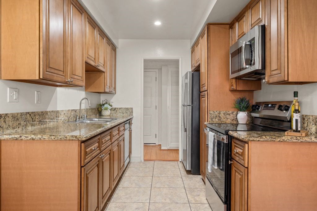 Furnished Kitchen at Lombardi Apartments, California