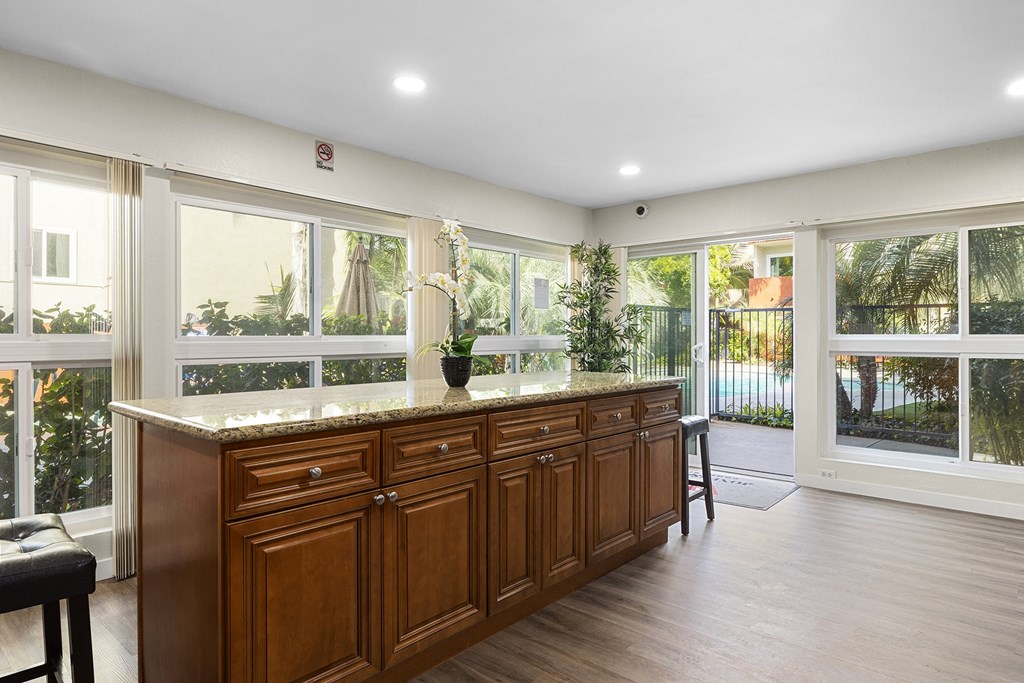 Kitchen Island at Lombardi Apartments, California