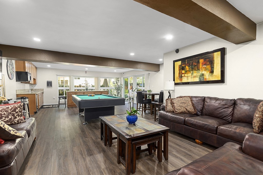 Recreation Room at Lombardi Apartments, Woodland Hills, CA
