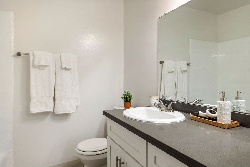 Bathroom at Lombardi Apartments, Woodland Hills, California