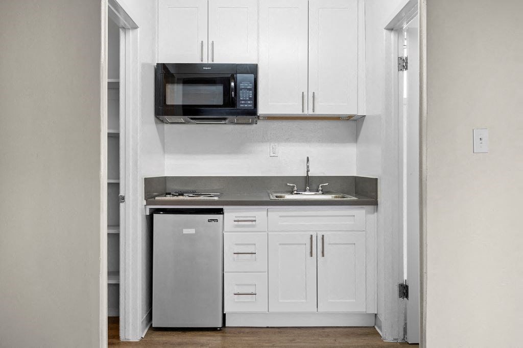 Studio Kitchen at Parthenia Terrace Apartments, California, 91304