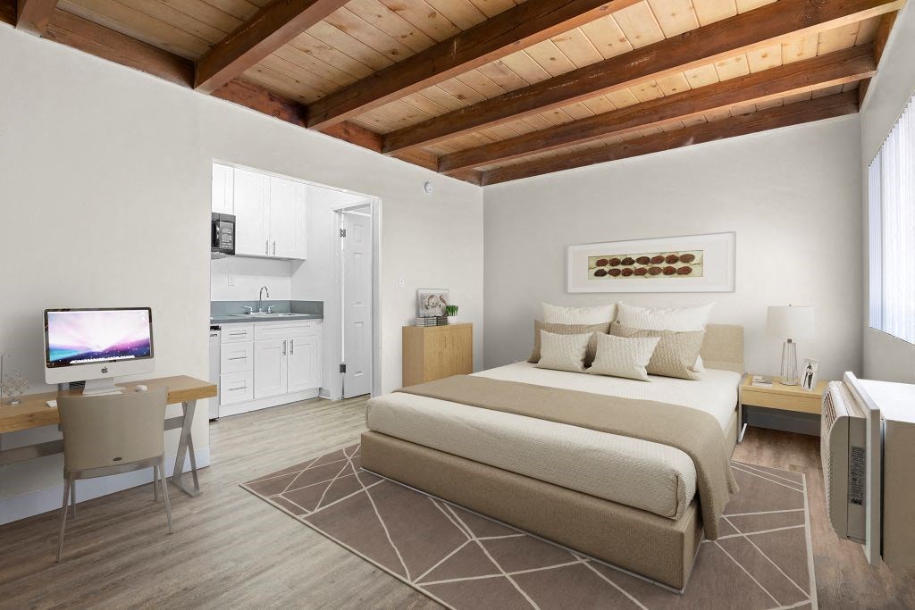 Large Bedroom at Parthenia Terrace Apartments, Canoga Park, CA