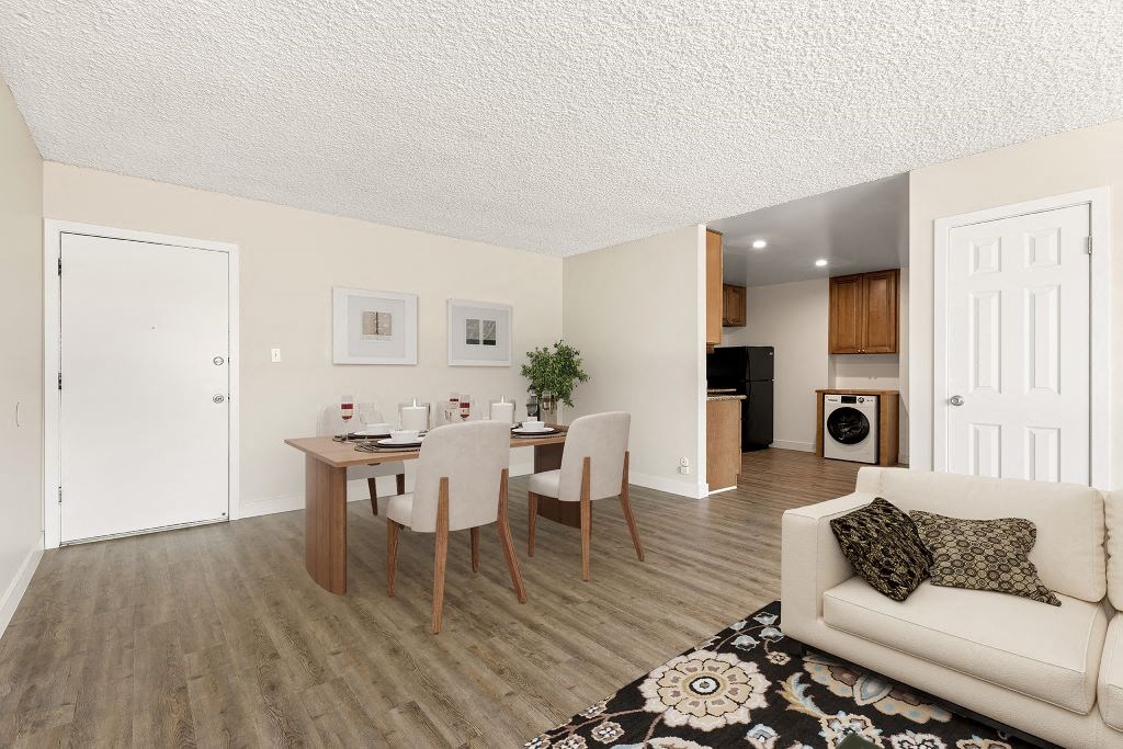 Living And Dining Area at Parthenia Terrace Apartments, Canoga Park, CA