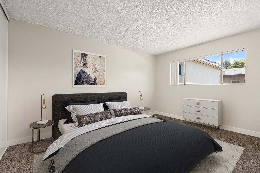 Large Bedroom at Parthenia Terrace Apartments, Canoga Park, CA
