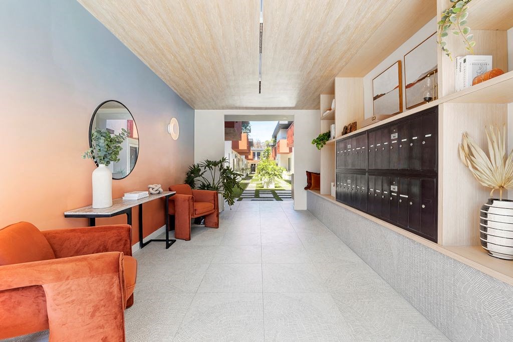 Lobby at Kling Trio Apartments, Valley Village, CA