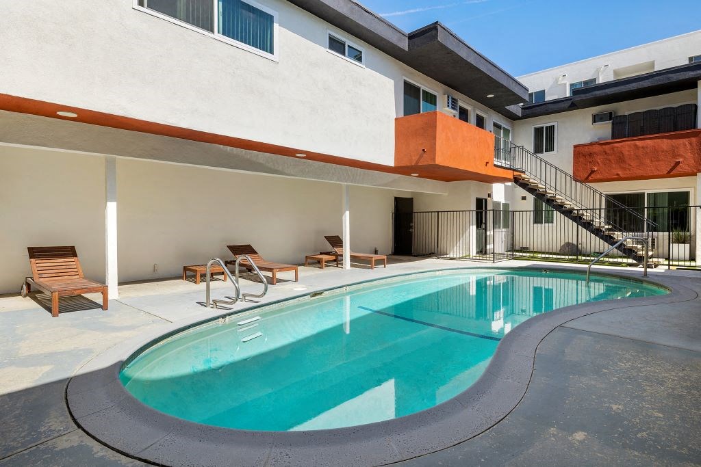 Pool at Kling Trio Apartments, Valley Village, CA
