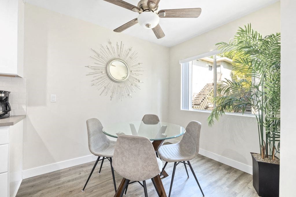 Bright Dining Nook with a Table at Brookside Terrace Apartments, California