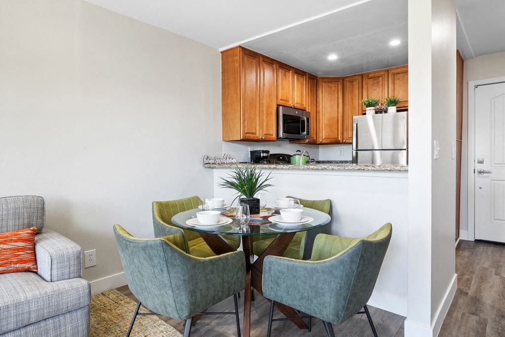 Dining Area at Woodland Trio Apartments, California