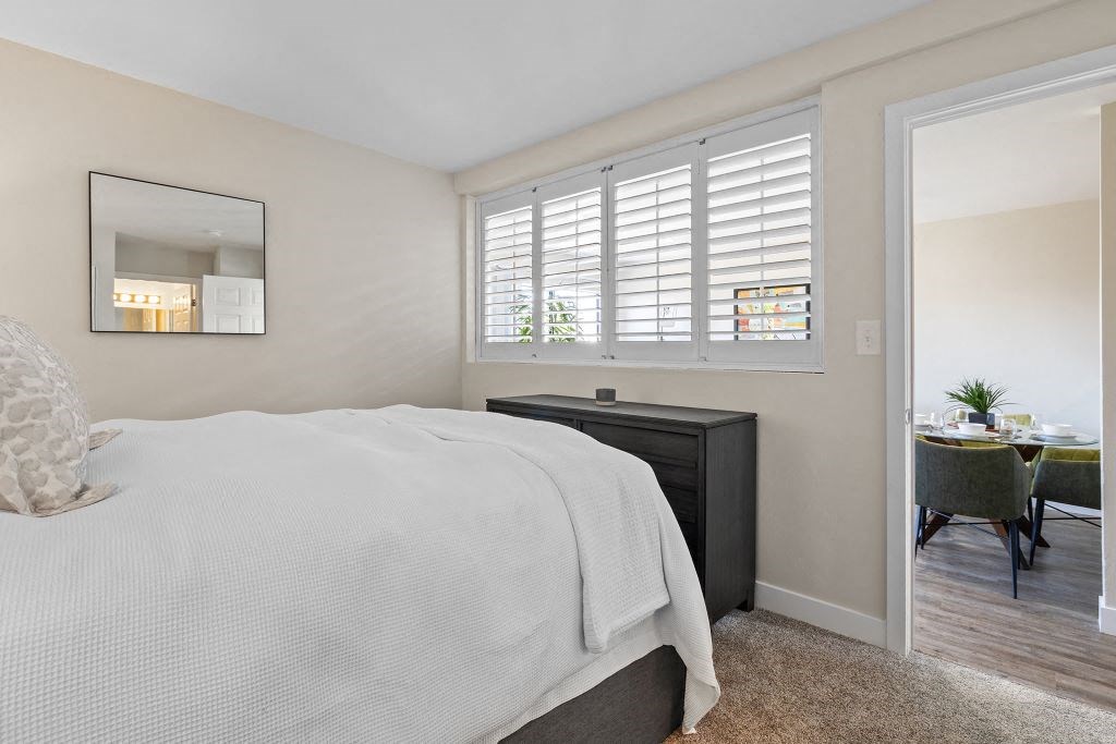 Bedroom with Closet at Woodland Trio Apartments, North Hollywood, California