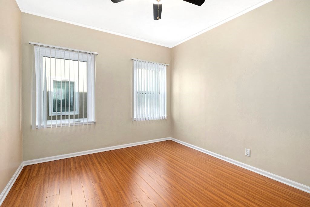 Los Angeles Apartment Bedroom with Ceiling Fan