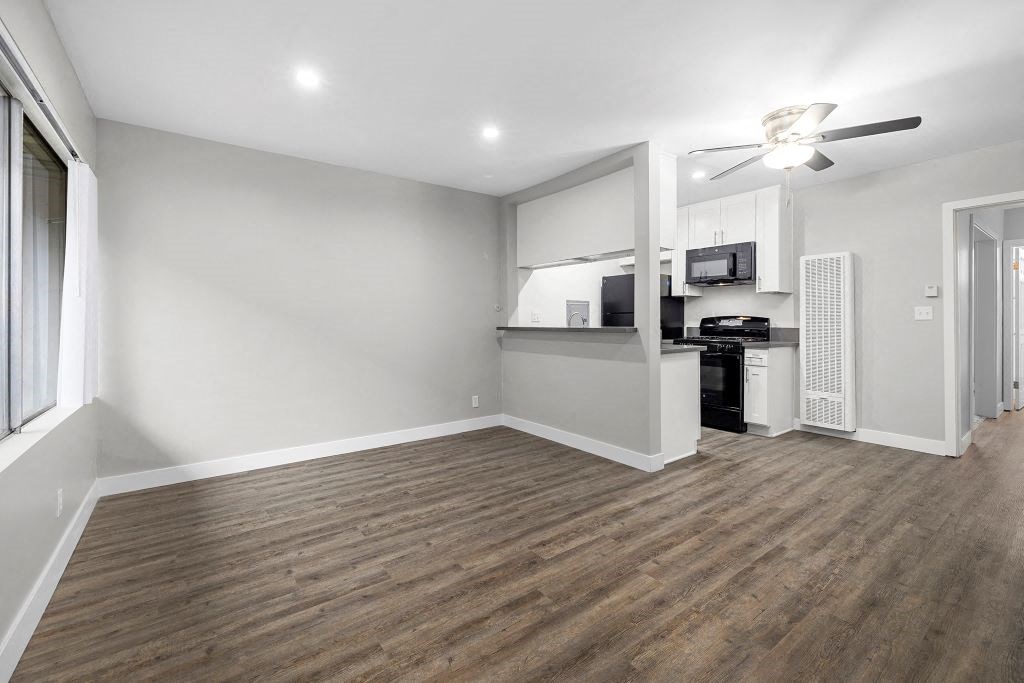 Living And Kitchen at Riverside Villas Apartments, Valley Village, CA, 91602