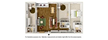 3 Bedroom Floor Plan at White Oak Terrace Apartments, California, 91316