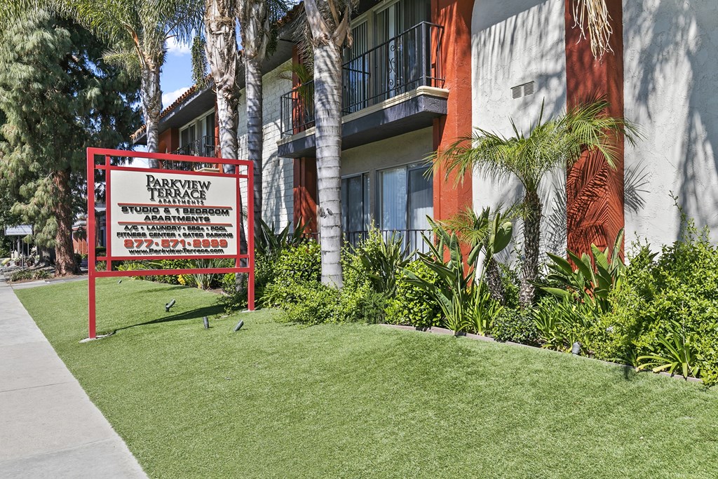 Property Signage at Parkview Terrace Apartments, California