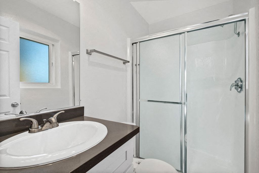 Upgraded bathroom at The Reserve at Warner Center, Woodland Hills