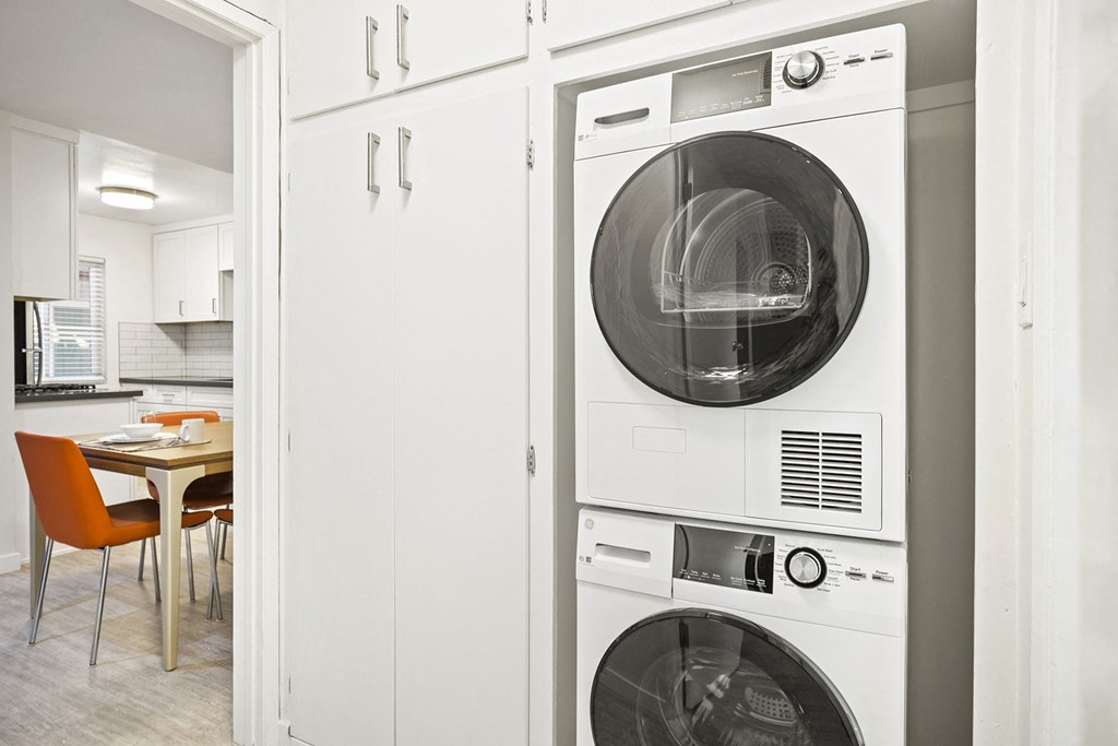 Washer and Dryer in Unit at Kling Trio Apartments, California
