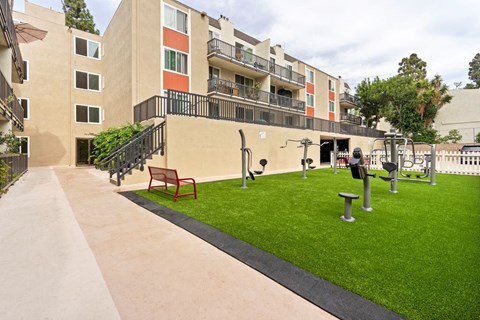 Green Space Fitness Area at Parkway Plaza Apartments, California