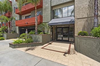 Front Entrance at Woodland Trio Apartments, California