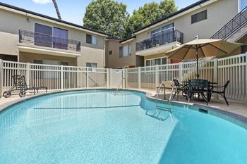 our apartments have a resort style pool and patio
